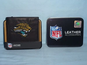 JACKSONVILLE JAGUARS   embroidered  Leather BiFold Wallet    NIB    black - Picture 1 of 5
