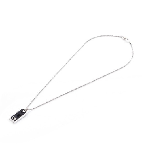 Collana Christian Dior con placca logo argento WS4167