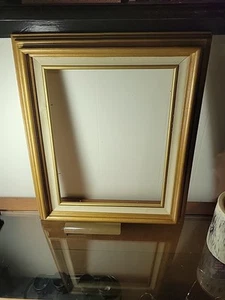 VTG MCM Ornate Wide Wood Picture Frame Wall Art *Frame Only* - Picture 1 of 8