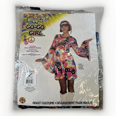 DISFRAZ Hippie Go Go Niña Groovy Bailarina Halloween Vestido Revista Adulto Grande NUEVO Foto 1 de 4