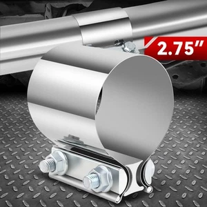 1Pc 2.75" T304 Stainless Steel Butt Joint Band Muffler Exhaust Pipe Clamp Sleeve - Bild 1 von 6