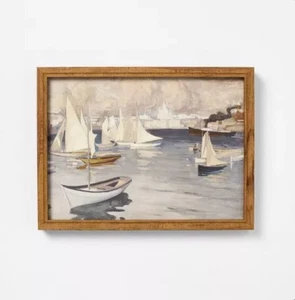 16"x12" Boats Framed Art - Threshold designed with Studio McGee - Picture 1 of 6
