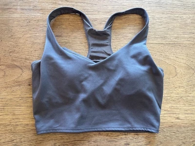 PINK Victoria's Secret Charcoal Gray SMALL Relay Light Lined Racerback Sport Bra - Image 1 of 2