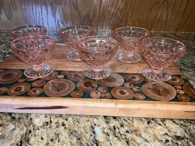 Jeanette Windsor Pink Footed Sherbet Dessert Cups - Set of 6 - Image 1 of 4