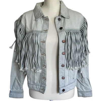 Chaqueta de Camionero Denim Florence Flecos ONE TEASPOON Western Recortada Lavado Ligero-XS Foto 1 de 4