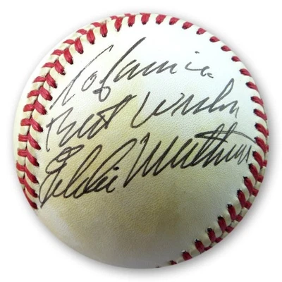 Eddie Mathews Signed Autograph NL Baseball Milwaukee Braves To Jamie JSA AL41141 - Image 1 of 3