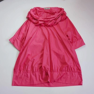 Issey Miyake Polyester Pullover Bright Pink Deformed Collar Used - Image 1 of 4