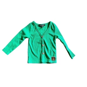 Beau Hudson Kelly Green Ribbed Knit Cardigan 3-6 months Unisex Casual NWOT - Picture 1 of 5