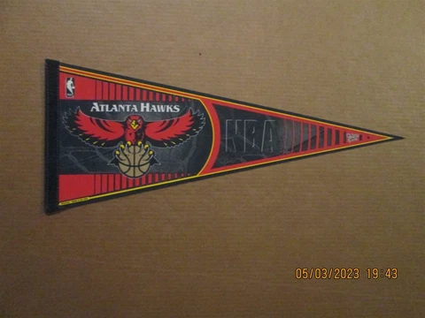NBA Atlanta Hawks Vintage Circa 1990's Style #2 Team Logo Basketball Pennant Cover