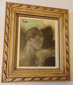 Dionisio Perkins original signiertes Aquarell gerahmtes Gemälde junger Mann - Bild 1 von 3
