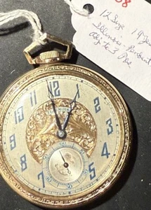 Illinois 12 Size 19 Jewel A. Lincoln Open Face Pocket Watch - Picture 1 of 9