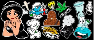 11 Weed Marijuana Cannabis Parody Vinyl Stickers - Picture 1 of 1