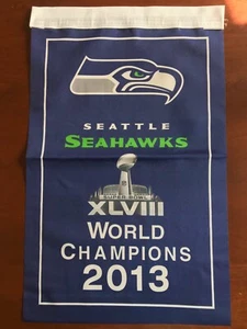 Seattle Seahawks 2013 XLVIII Super Bowl Champions Banner/Flag 18.5” x 12” - Picture 1 of 1