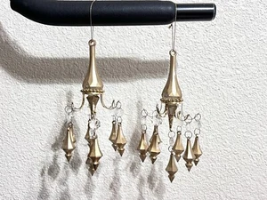 2 Chandelier Gold Tone Christmas Ornaments - Picture 1 of 8