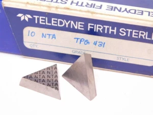 NUEVO EXCEDENTE 10 PIEZAS. TELEDYNE TPG GRADO 431: INSERTOS DE CARBURO NTA - Imagen 1 de 1