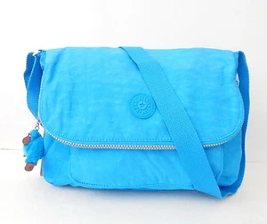 NWT Kipling Garan Shoulder Bag With Furry Monkey Sky Blue - Picture 1 of 1