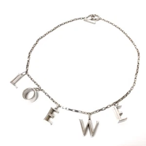 LOEWE Icon logo Chain Necklace SV925 Silver - Picture 1 of 12