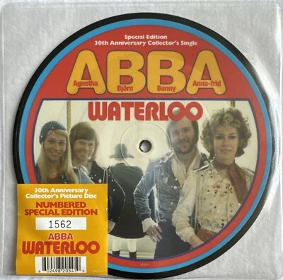 ABBA -Waterloo- Rare UK 7" 30th Anniversary Picture Disc Numbered (Vinyl Record) - Image 1 of 3