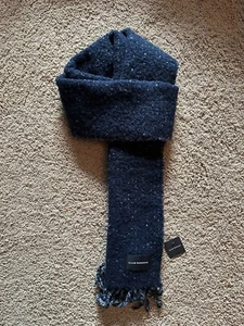 Sciarpa Club Monaco lana bouclé testurizzata grigio navy nuova prezzo al pubblico $160 - Foto 1 di 10