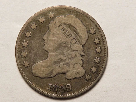 1829 Capped Bust Dime, VG Cover