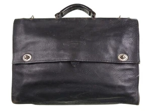 De Colección Fred de la Bretoniere Cuero Negro Ajuste Suave Maletín Carpeta Bolso - Imagen 1 de 11