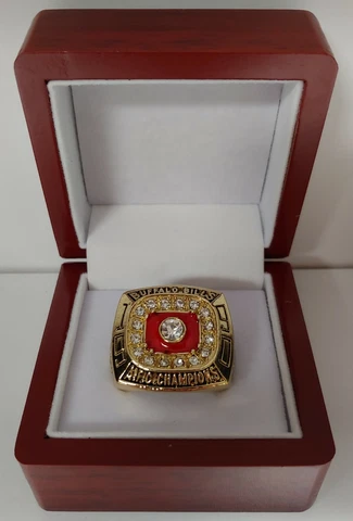 Jim Kelly - 1990 Buffalo Bills AFC Championship Ring With Wooden Display Box Cover