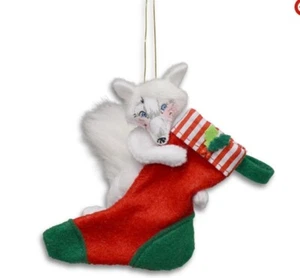 Annalee CHRISTMAS "JOLLY WHITE FOX" 4" ORNAMENT #710923 - Picture 1 of 1