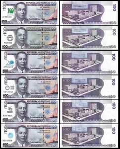 Philippines 6 Pcs SET, 100 Piso 2011 2013, Commemorative , UNC - Picture 1 of 7