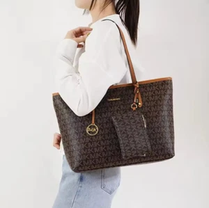2025 luxury Michael Kors Jet Set Travel Medium Double Pocket Tote Vanilla MK - Picture 1 of 4