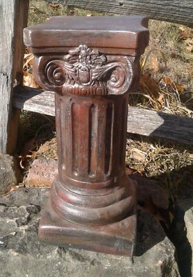 Vintage Plaster Greek Fluted Decorative Column Plant Stand - Image 1 of 4