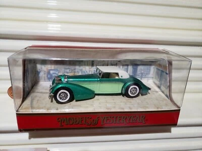 MATCHBOX 1990 MODELS OF YESTERYEAR 1938 Y17A GREEN HISPANO SUIZA Riveted Axles  - Image 1 of 4