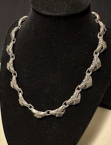Vintage 90s Judith Jack Sterling & Marcasite Necklace 17.5” 925 - Picture 1 of 6