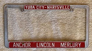 Vintage Anker Lincoln Mercury Händler Metall Nummernschild Rahmen Cougar Cyclone - Bild 1 von 5