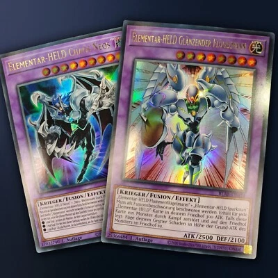 Elementarheld Set! Glänzender Flügelmann & Chaos Neos Ultra Rare Yugioh Deutsch - Bild 1 von 3