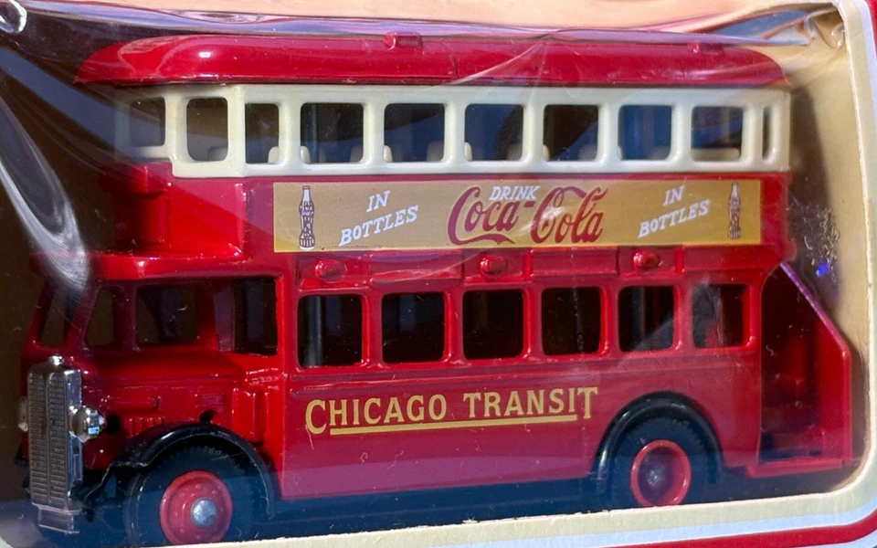 1986 Lledo Days Gone Diecast Car MIB 16 AEC Chicago Transit Bus COKE Coca Cola - Image 1 of 3