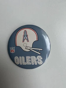 VINTAGE 1970's HOUSTON OILERS PINBACK BUTTON (3.5-inch) - Picture 1 of 5