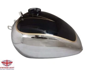 Fit For DKW SB350 1934 Black & Chrome Steel Petrol Fuel Tank - Picture 1 of 5