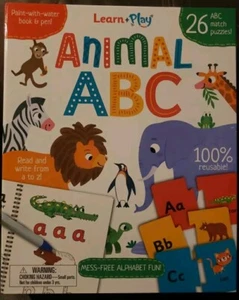 Learn And Play ANIMAL ABC 26 Match Puzzles/Paint And Water Book & Pen - Picture 1 of 4