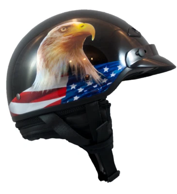 LS2 Bagger Open Face Motorcycle Helmet Murica Gloss Black 2XL Foto 1 de 4