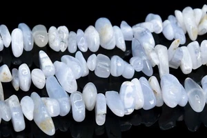12-24x3-5MM Blue Lace Agate Stick Pebble Chip Grade AA Genuine Natural Beads - Picture 1 of 4