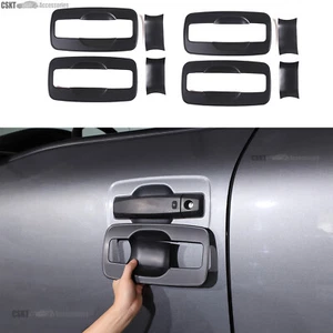 ABS Matte Black 4-Door Handle Bezel Cover Trim Set Fits Nissan Titan 2016-2023 - Picture 1 of 15