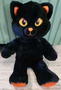 Build A Bear Midnight Sparkle schwarz orange Katze leuchtet in dunklen Augen - Bild 1 von 5