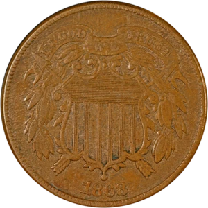 1868 Two (2) Cent Piece Great Deals From The Executive Coin Company - Picture 1 of 2