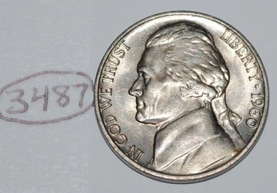 United States 5 Cents 1960 P Jefferson Nickel USA Lot #3487 - Image 1 of 2
