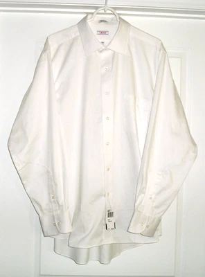 NWT~IZOD WHITE WRINKLE FREE TWILL REGULAR FIT (17-34/35) (LS) BUTTON-UP DRESS! - Image 1 of 4