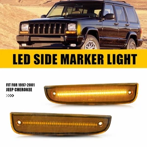 For 1997-2001 Jeep Cherokee Amber Front LED Side Marker Turn Signal Light Lamp - Bild 1 von 15