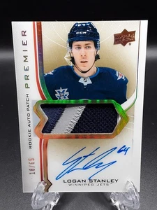 2020-21 Upper Deck Premier Logan Stanley Rookie Patch Auto Gold /65 RPA RC Jets - Bild 1 von 2
