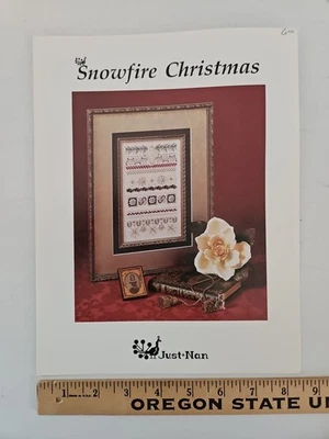 Just Nan SNOWFIRE CHRISTMAS Cross Stitch Pattern JN027 & Embellishments RARE HTF - Image 1 of 4