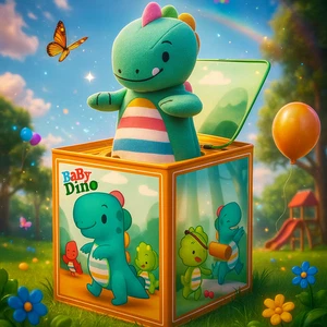 Schylling Baby Dino Jack in the Box Toy for Kids Free Shipping - Picture 1 of 2