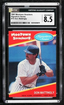 1991 Mootown Snackers Signature Series No Coupon Don Mattingly #15 CGC 8.5 - Image 1 of 2